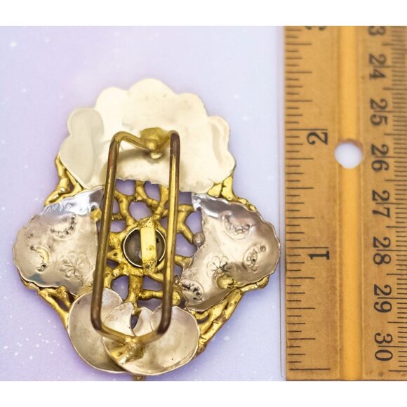 Vintage Abstract Serpent's Nest Gold Tone Belt Buckle | J29 - Picture 3 of 3